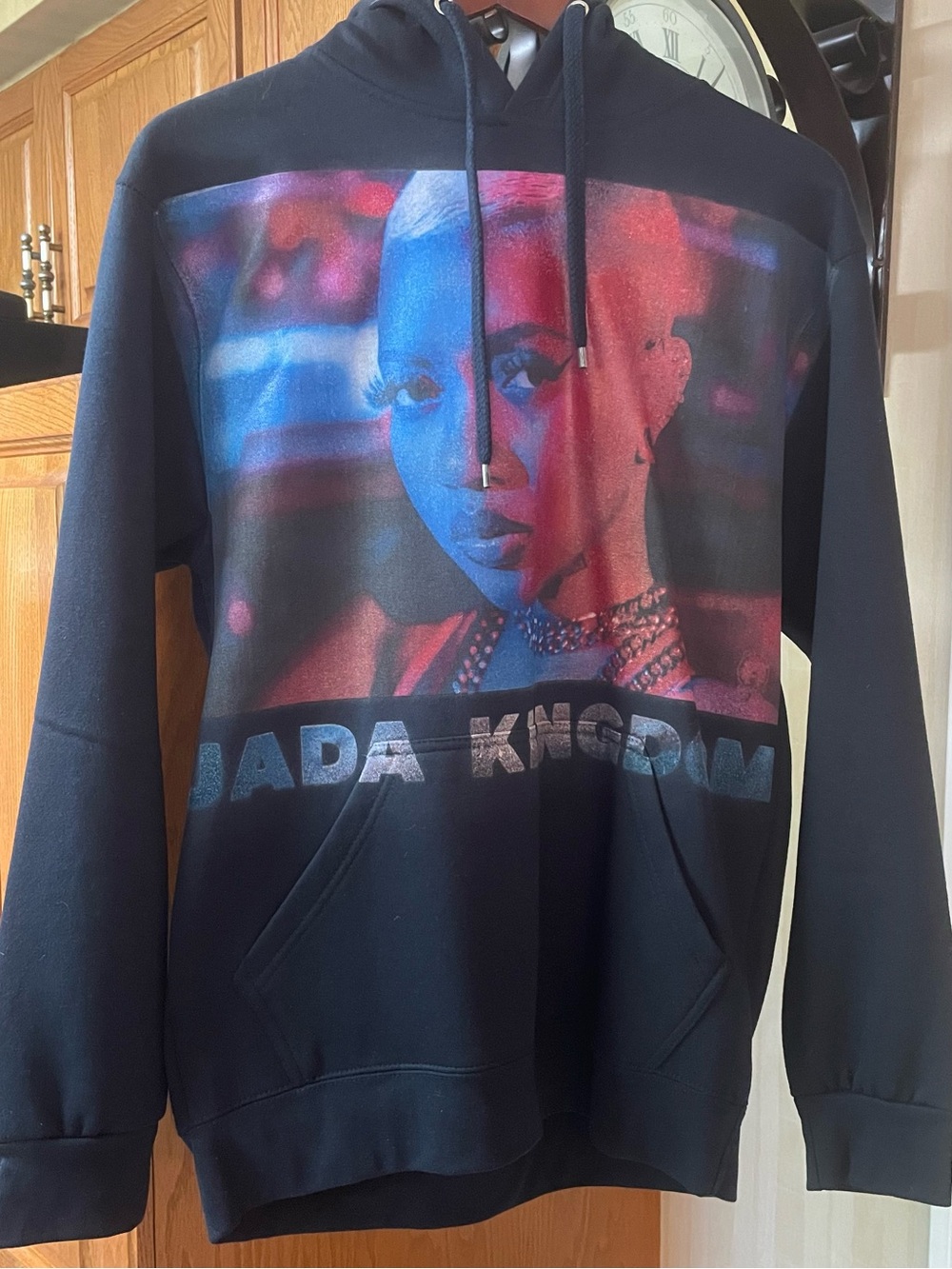 Underground Black Hoodie with Red & Blue Photo Print of Jada Kingdom